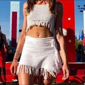 two piece croquet skirt + halter top.